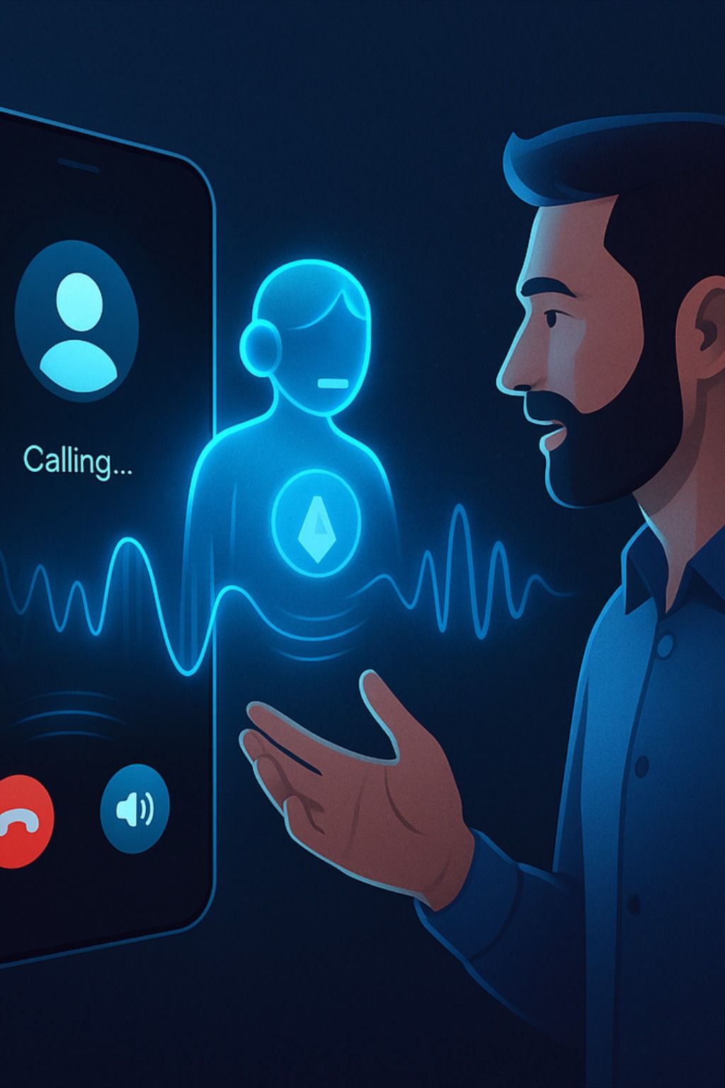A person on a phone call talking with OmniAI's AI voice agent